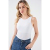 Kadın Halter Yaka Çıtçıtlı Body 972 - Beyaz