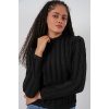 Kadın Dokulu Esnek Örme Bluz 975 - Siyah
