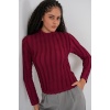 Kadın Dokulu Esnek Örme Bluz 975 - Bordo
