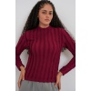 Kadın Dokulu Esnek Örme Bluz 975 - Bordo