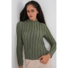 Kadın Dokulu Esnek Örme Bluz 975 - Haki