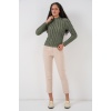 Kadın Dokulu Esnek Örme Bluz 975 - Haki