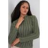 Kadın Dokulu Esnek Örme Bluz 975 - Haki