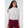 Kadın Dokulu Esnek Örme Bluz 975 - Beyaz