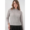 Kadın Dokulu Esnek Örme Bluz 975 - Gri