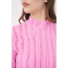 Kadın Dokulu Esnek Örme Bluz 975 - Pembe