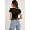 Kadın Kısa Dantel Bluz 987 - Siyah
