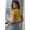 Kadın Kısa Dantel Bluz 987 - Sarı