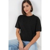 Kadın Taş Detaylı Tişört 990 - Siyah