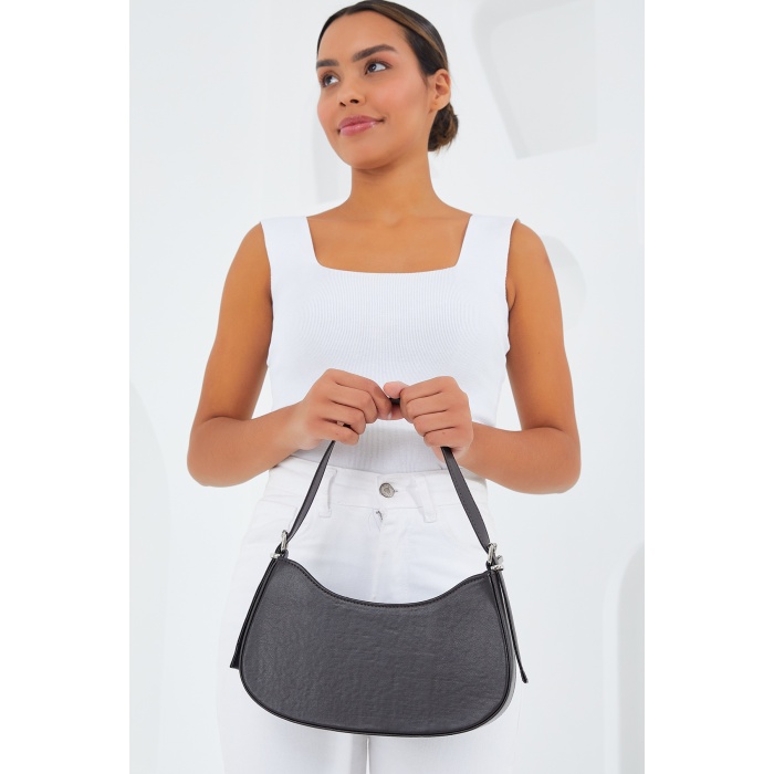 Kadın Kahverengi Düz Baget Çanta 010167