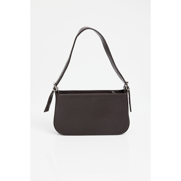 010172 Düz Baget Omuz Çantası - Kahverengi