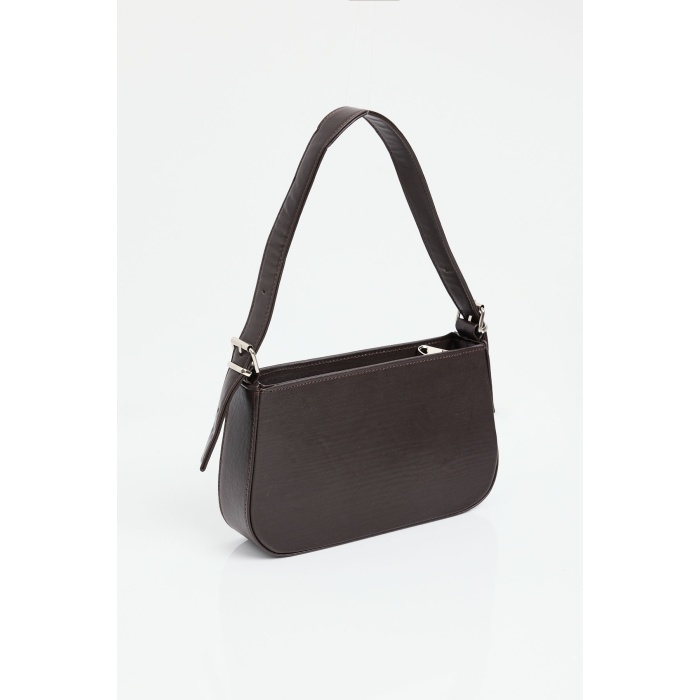 010172 Düz Baget Omuz Çantası - Kahverengi