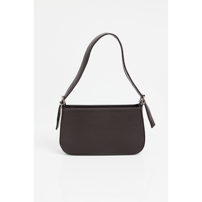 010172 Düz Baget Omuz Çantası - Kahverengi