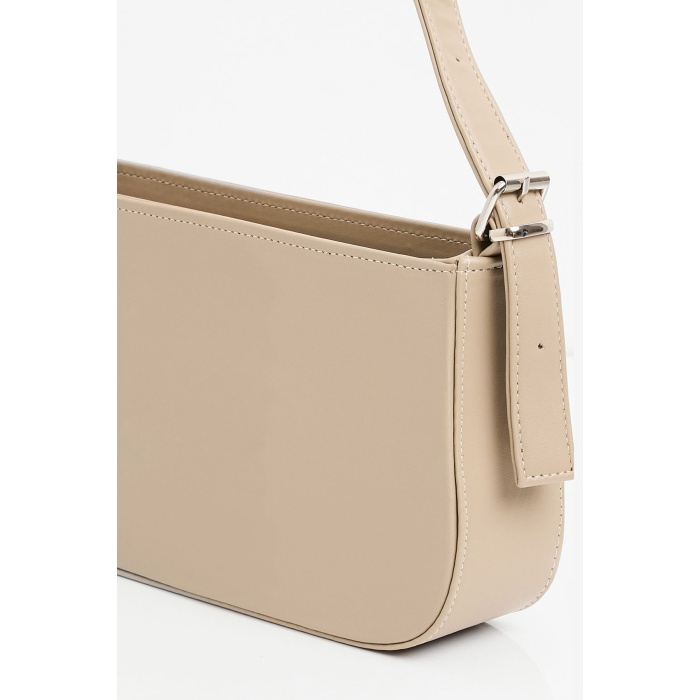 010172 Düz Baget Omuz Çantası - Bej