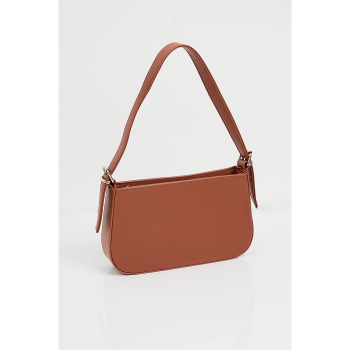 010172 Düz Baget Omuz Çantası - Taba