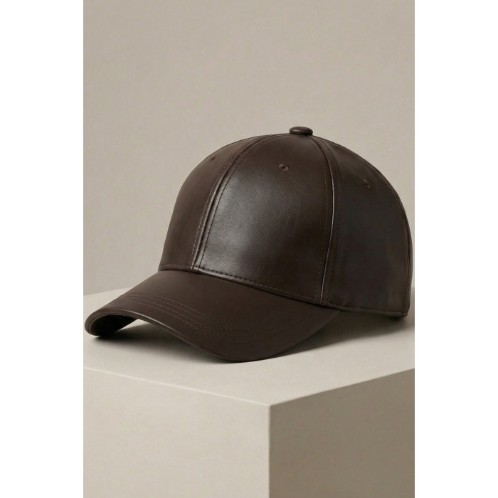 Kadın Suni Deri Şapka 010195 - Kahverengi