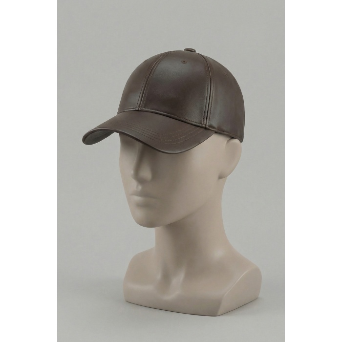 Kadın Suni Deri Şapka 010195 - Kahverengi