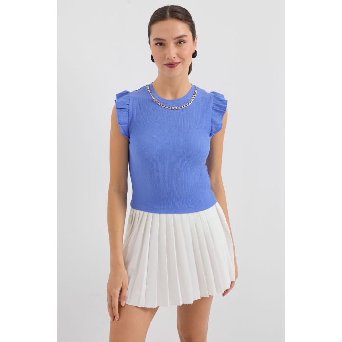 0430 Örme Bluz - B.Mavi