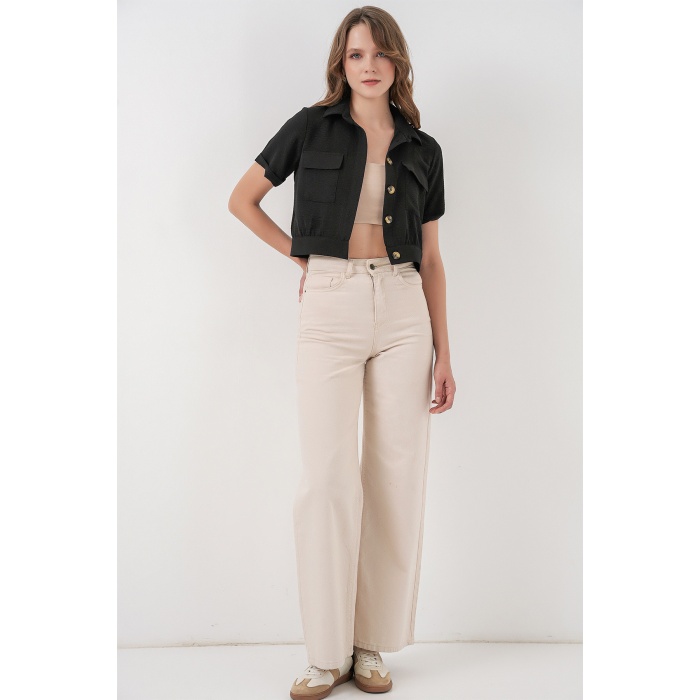 0663 Crop Ceket - Siyah