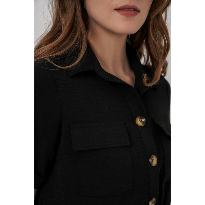 0663 Crop Ceket - Siyah