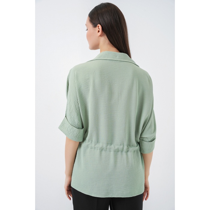 Fermuarlı Kadın Gömlek 0721 - Mint