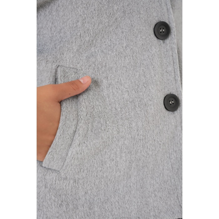 Kadın Kısa Kaşe Ceket 0724 - Gri