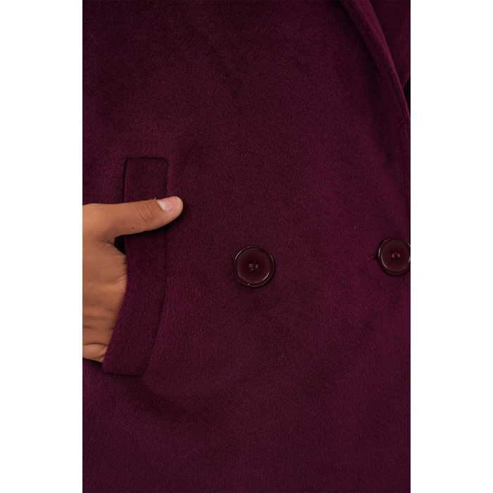 Kadın Kısa Kaşe Ceket 0725 - Bordo