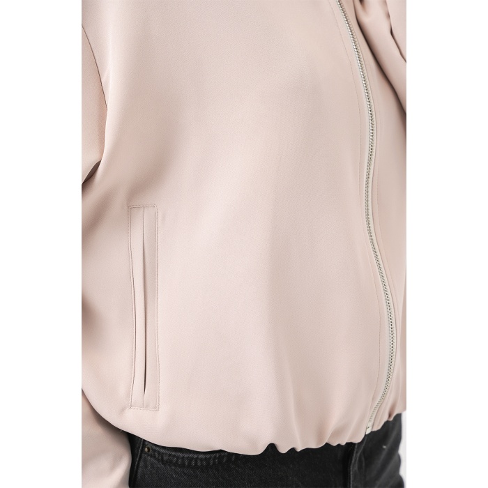 Kadın Oversize Fermuarlı Ceket 0735 - Krem