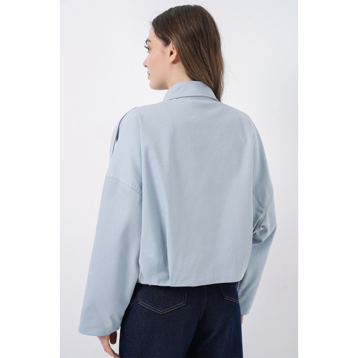 Kadın Kot Bomber Ceket 0737 - Mavi