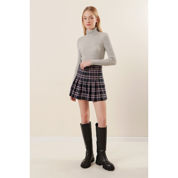 10311 Balıkçı Yaka Triko Kazak - Gri