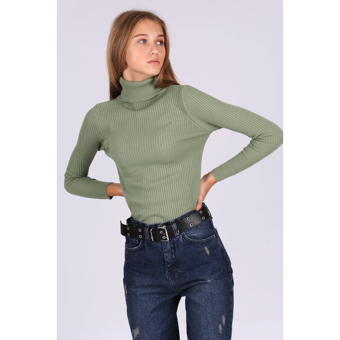 10311 Balıkçı Yaka Triko Kazak - Çağla