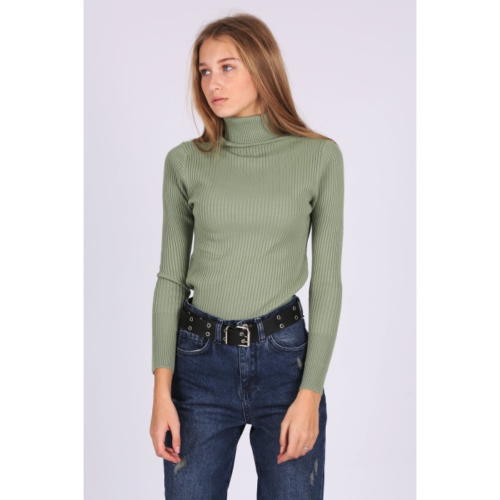 10311 Balıkçı Yaka Triko Kazak - Çağla