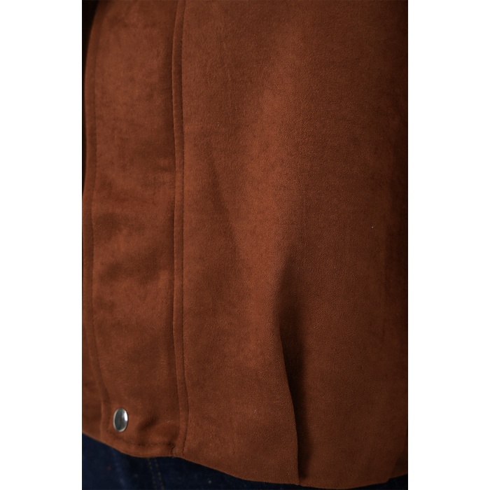 Kadın Oversize Süet Ceket 1055 - Y.Kiremit