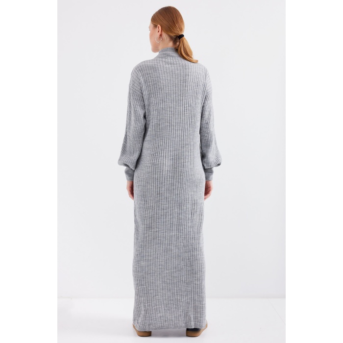 15839 Boydan Triko Elbise - Gri