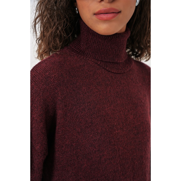 15891 Kazak Etek Triko İkili Takım - Bordo