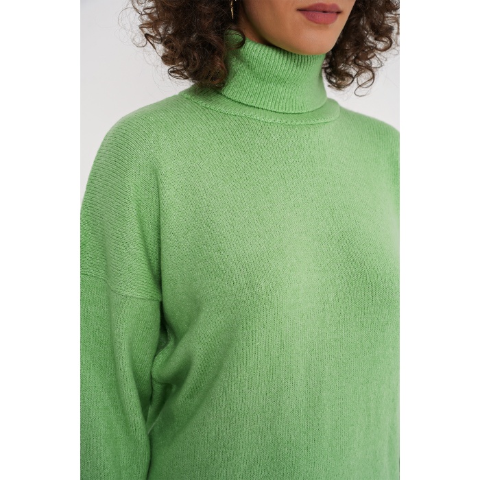 15891 Kazak Etek Triko İkili Takım - E.Yeşil