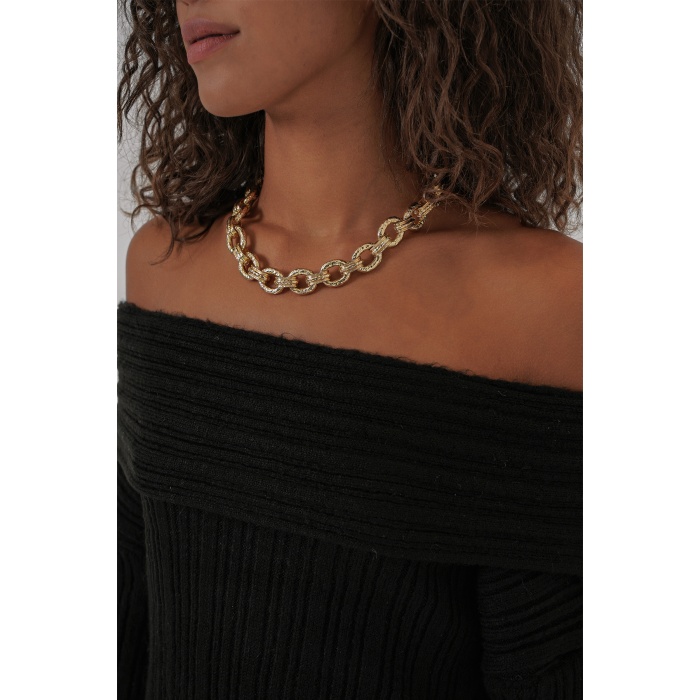 15908 Kadın Açık Omuz Oversize Triko Kazak - Siyah