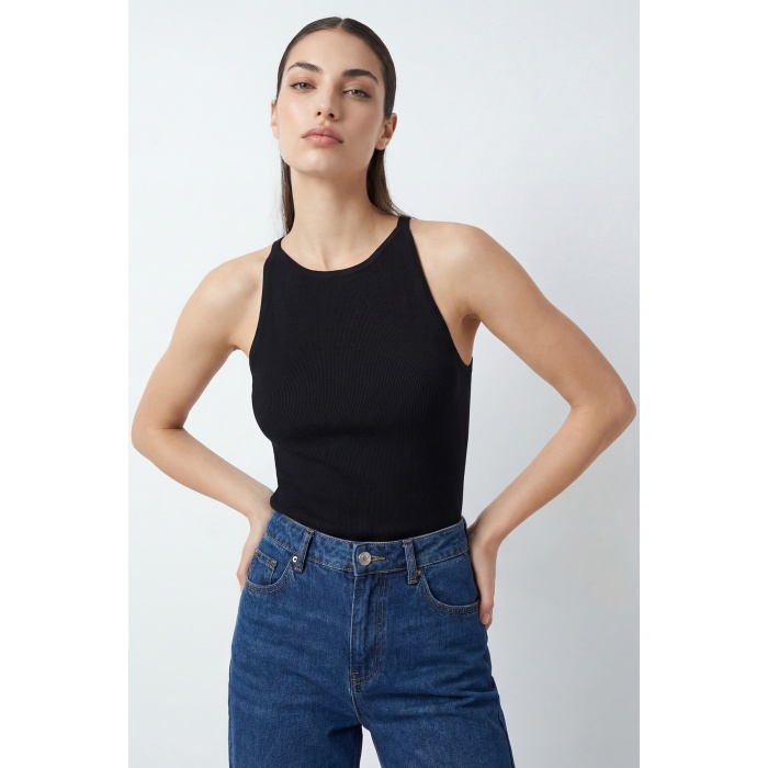 Kadın Askılı Örme Atlet 15935 - Siyah