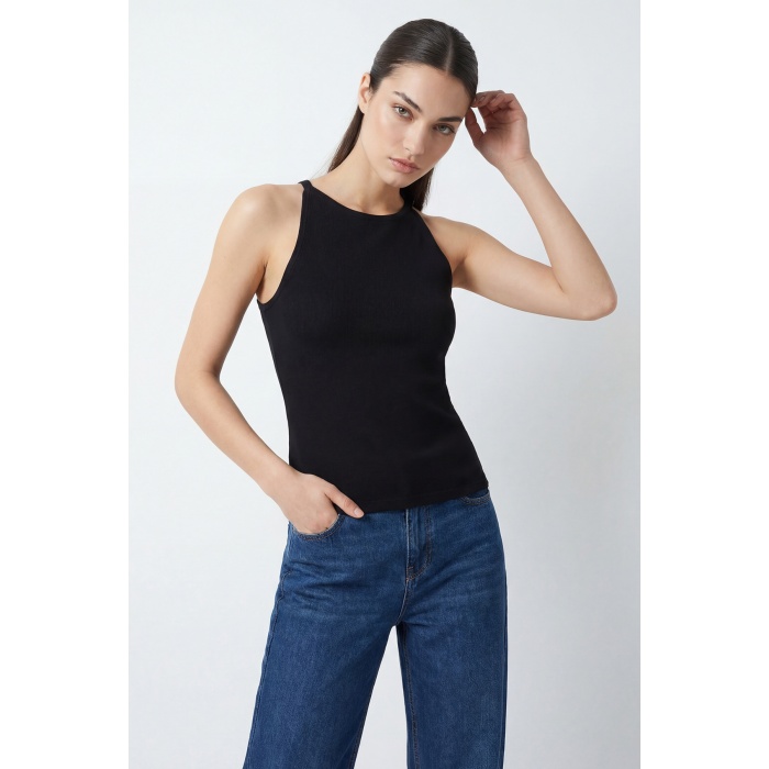 Kadın Askılı Örme Atlet 15935 - Siyah