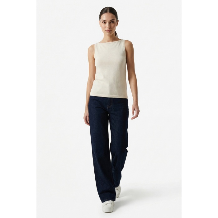 Kadın Askılı Örme Atlet 15935 - Krem