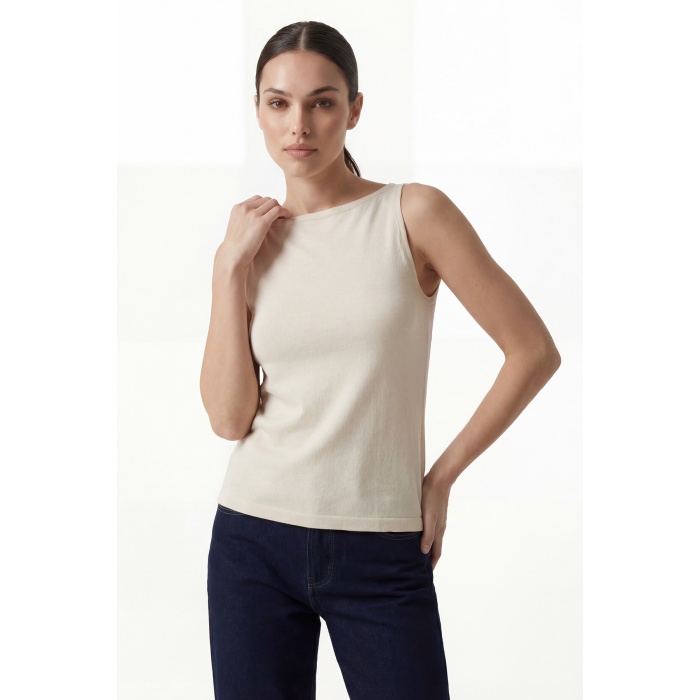 Kadın Askılı Örme Atlet 15935 - Krem