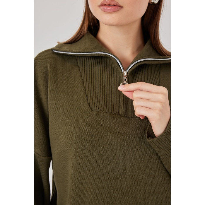 Kadın Kazak Etek İkili Takım 15938 - Haki