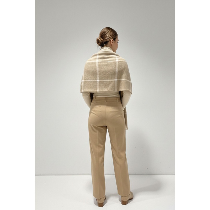 Kadın Yumuşak Dokulu Kalın Şal Atkı 15951 - Taş