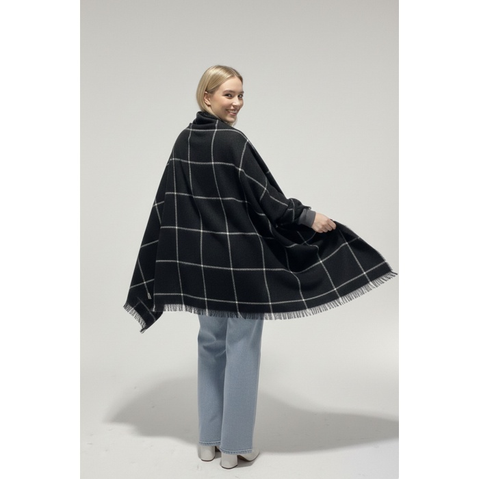 Kadın Yumuşak Dokulu Kalın Şal Atkı 15951 - Y.Siyah