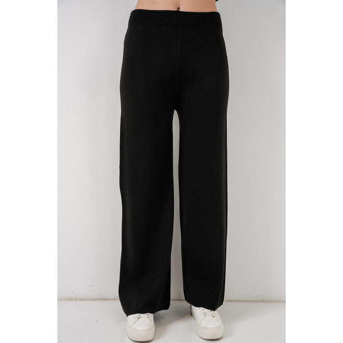 Kadın Hırka Pantolon Triko İkili Takım 15956 - Siyah