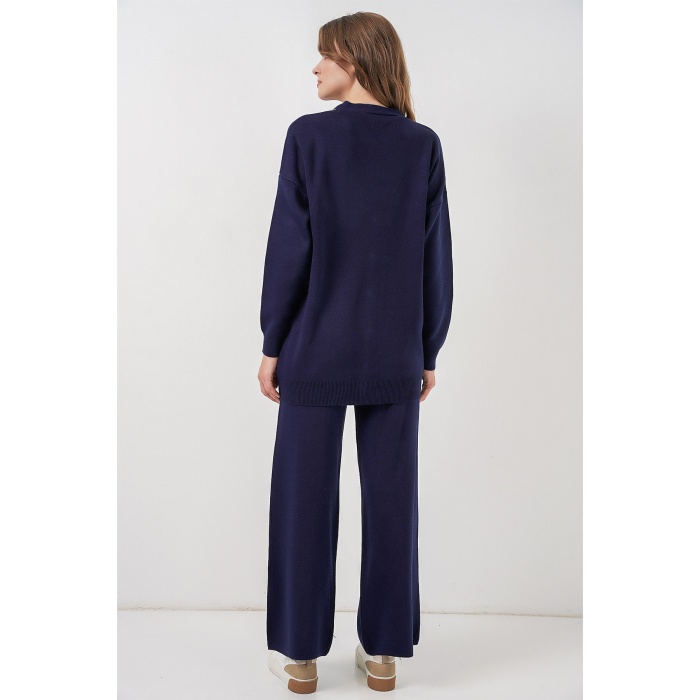 Kadın Hırka Pantolon Triko İkili Takım 15956 - Lacivert