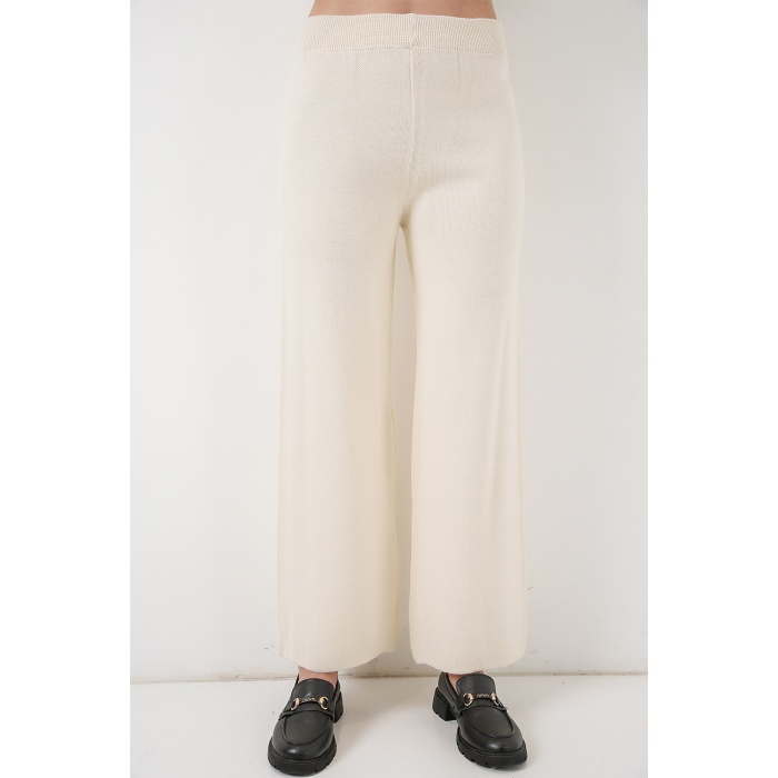 Kadın Hırka Pantolon Triko İkili Takım 15956 - Ekru