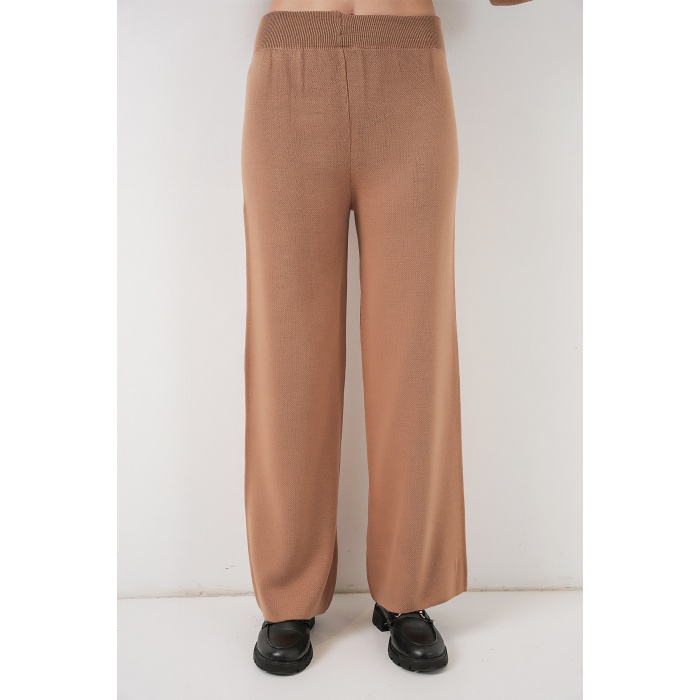 Kadın Hırka Pantolon Triko İkili Takım 15956 - Camel