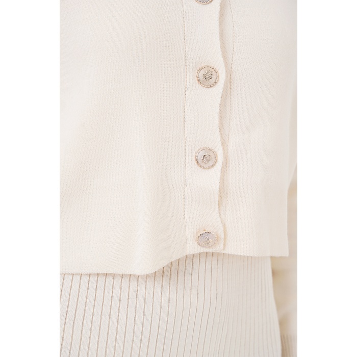 Kadın Hırka Elbise Triko İkili Takım 15960 - Ekru