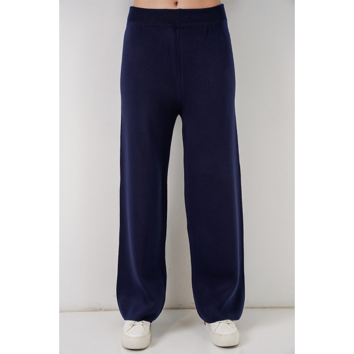 Kadın Nakışlı Triko Hırka Pantolon İkili Takım 15963 - Lacivert